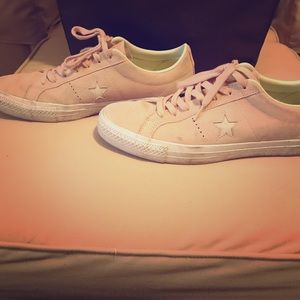 Pink suede converse